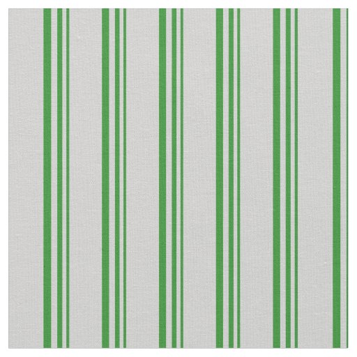 Forest Green & Light Gray Colored Striped Pattern Fabric