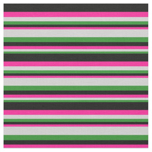 Forest Green, Light Gray, Deep Pink, and Black Fabric