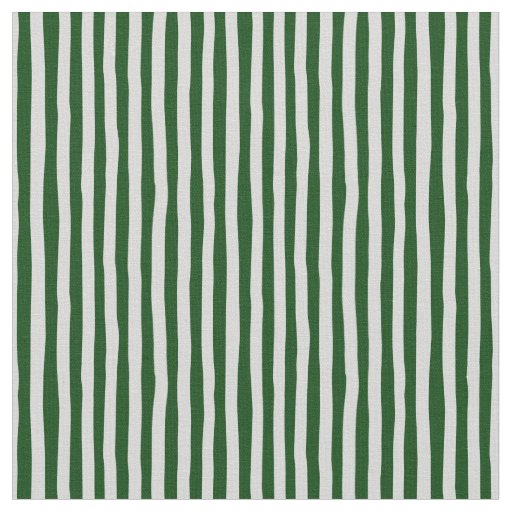 Forest Green & Light Gray Wonky Stripes Fabric