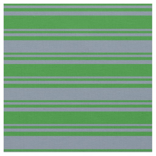 Forest Green & Light Slate Gray Stripes Fabric