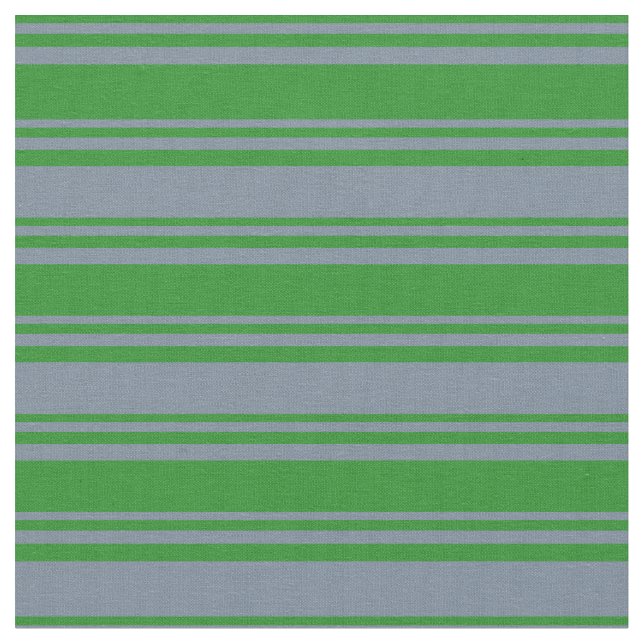 Forest Green & Light Slate Gray Stripes Fabric (Close Up)
