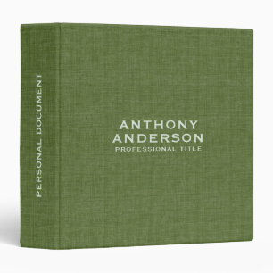 Forest-Green Linen Texture  3 Ring Binder