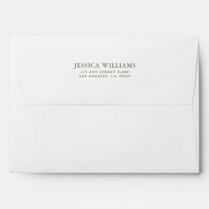 Forest Green Linen Texture Image Gold frame Envelope