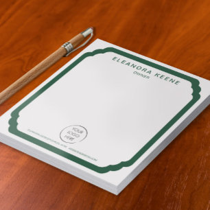 Forest Green Logo, Name, and Contact Info Business Notepad