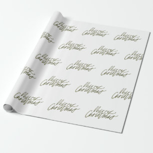 Forest Green Merry Christmas Script Gift Wrapping Paper