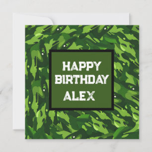 Forest Green Military Camouflage Holiday Card