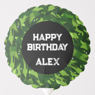 Forest Green Military Camouflage Pattern Balloon