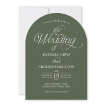 Forest Green Minimalist Arch Wedding Elegant