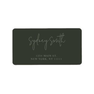 Forest Green Minimalist Large Return Address Label