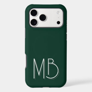 Forest Green Minimalist Personalized Monogram Iphone 18 Pro Max Case