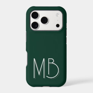 Forest Green Minimalist Personalized Monogram Iphone 18 Pro Case