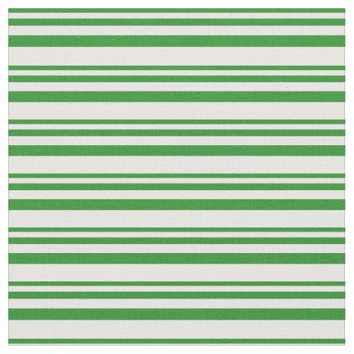 Forest Green & Mint Cream Stripes Pattern Fabric