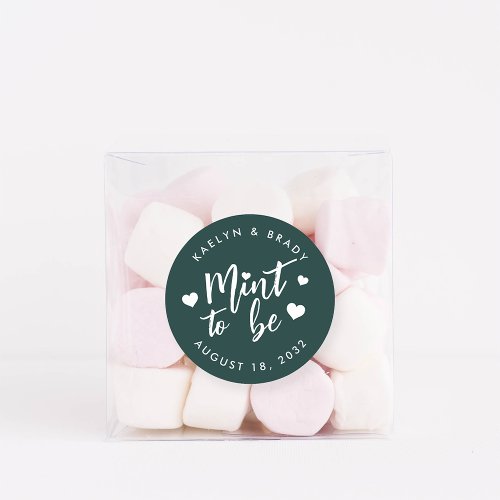Forest Green Mint to Be Personalized Wedding Favor Classic Round Sticker