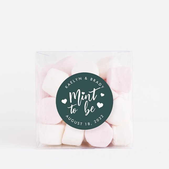 Forest Green Mint to Be Personalized Wedding Favor Classic Round Sticker (Creator Uploaded)