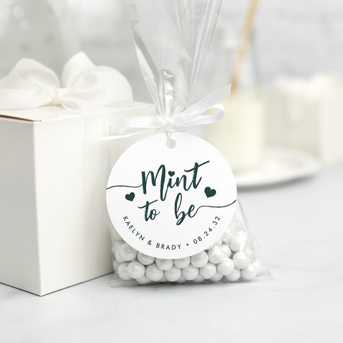 Forest Green  Mint to Be Personalized Wedding Favor Tags