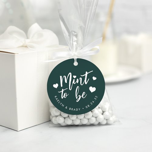 Forest Green  Mint to Be Personalized Wedding Favor Tags