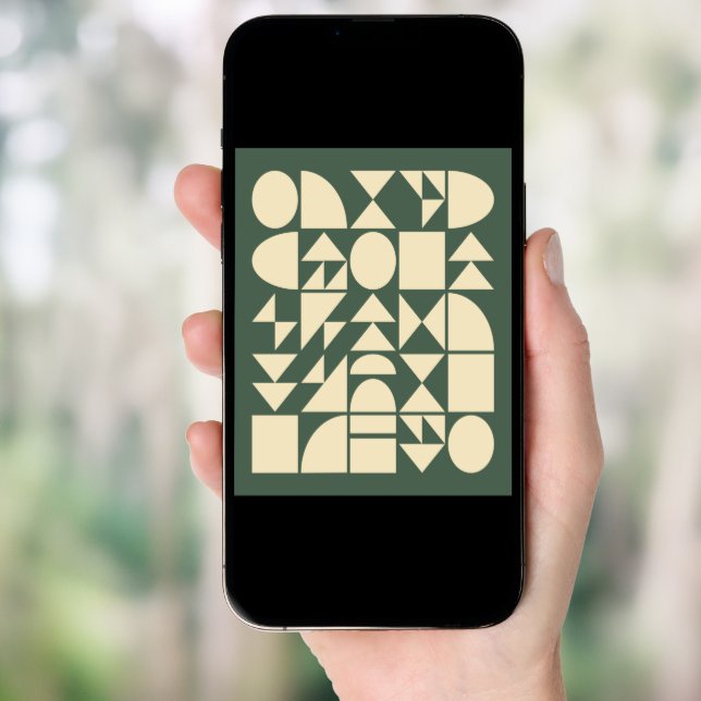 Forest Green | Modern Geometric Shapes Art Poster (Front Digital)