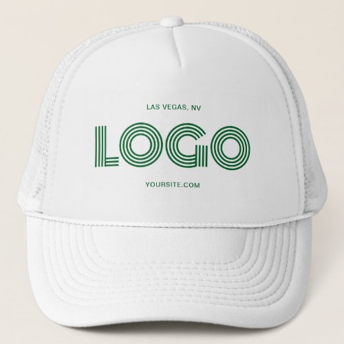 Forest Green Modern Rectangular Logo Promo Trucker Hat