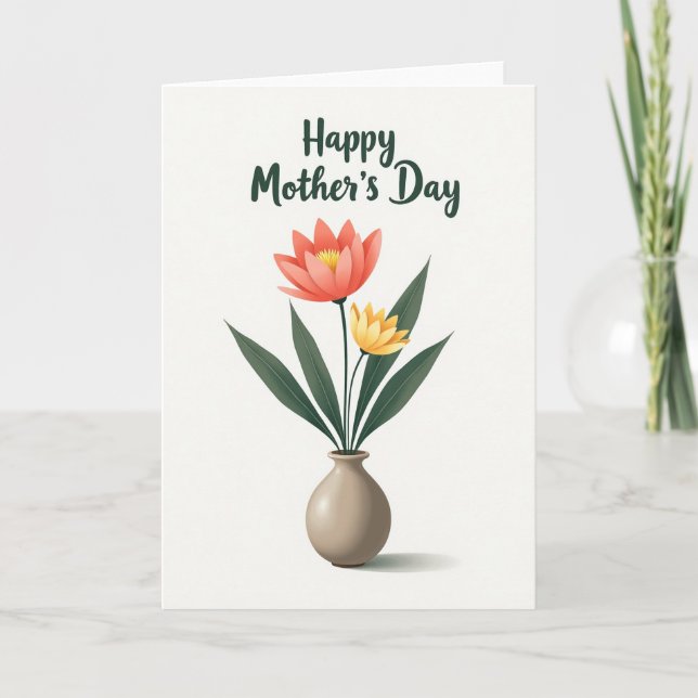 Forest Green Moms Day Card (Front)