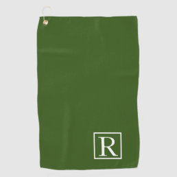 Forest Green Monogram Initial Name Cute Custom Golf Towel
