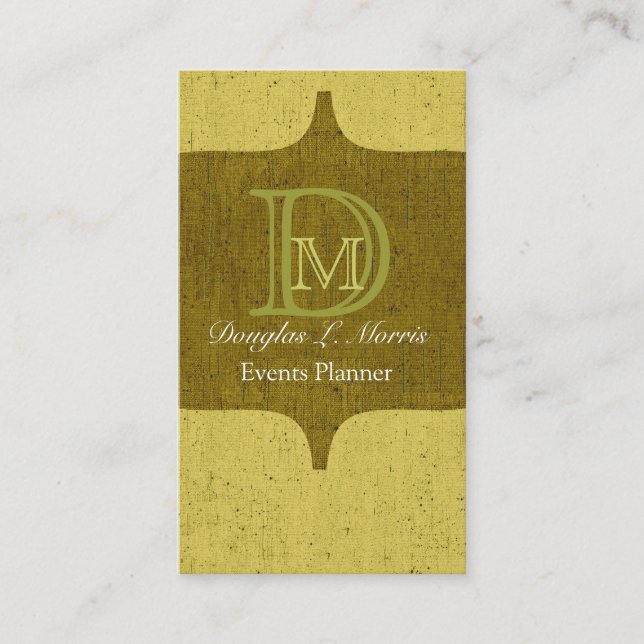 Forest Green Monogram Urban Rusted Business Card (Front)