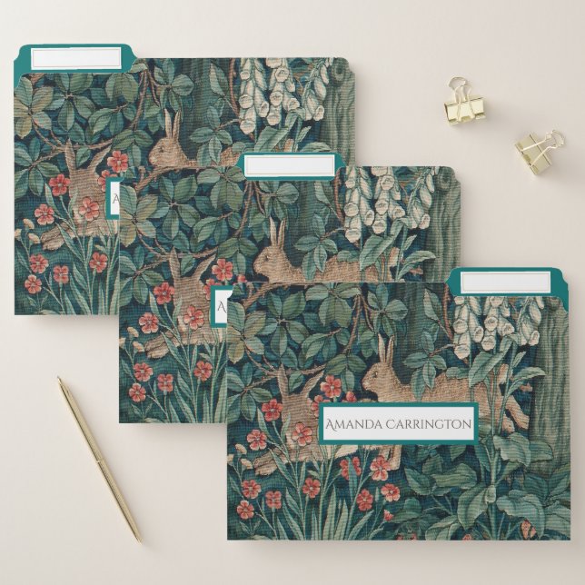 Forest Green Morris Tapestry File Folder (Set)