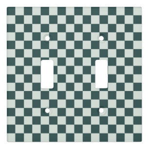 Forest green moss checkerboard pattern light switch cover