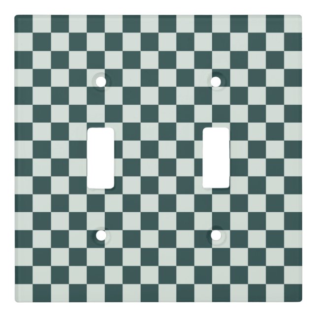 Forest green moss checkerboard pattern light switch cover (Front)