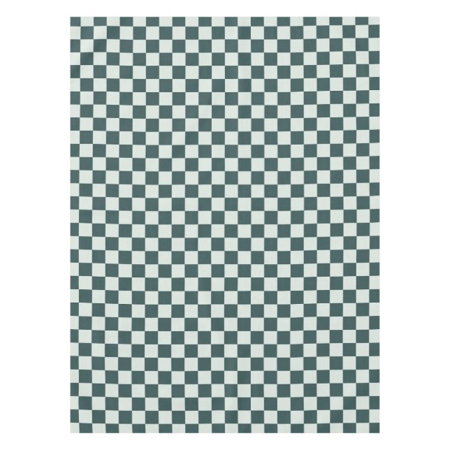 Forest green moss checkerboard pattern tablecloth (Front)