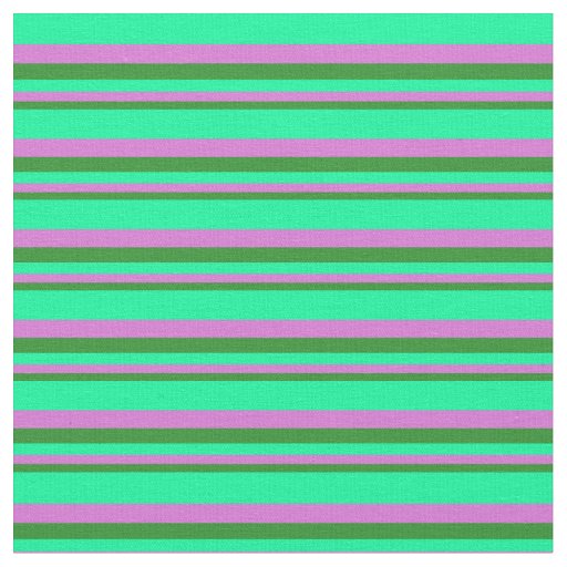 Forest Green, Orchid & Green Pattern of Stripes Fabric