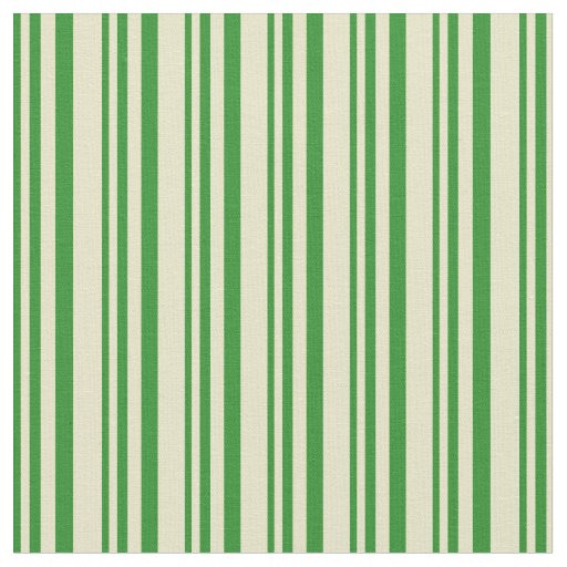 Forest Green & Pale Goldenrod Stripes Fabric