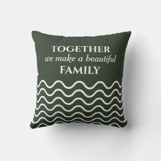 Forest Green Photo Quote Wavy Pattern Double Sided Throw Pillow