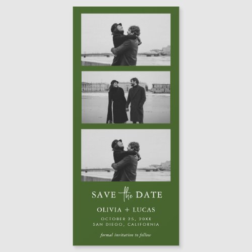 Forest Green Photo Strip Magnetic Wedding