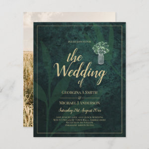 Forest Green PHOTO Wedding Invitation