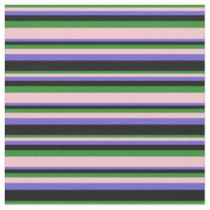 Forest Green, Pink, Slate Blue & Black Colored Fabric