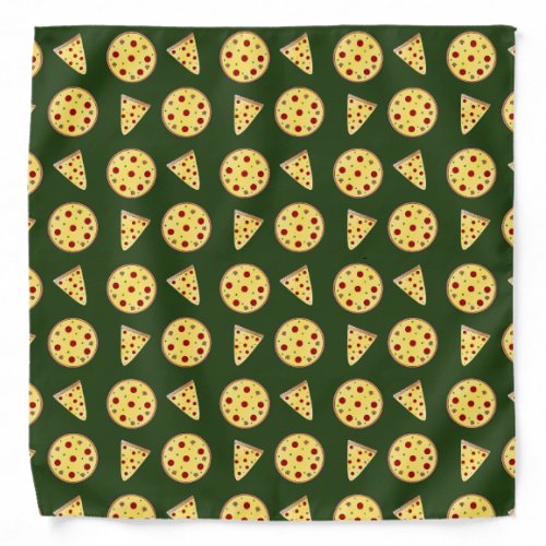 Forest green pizza pattern bandana