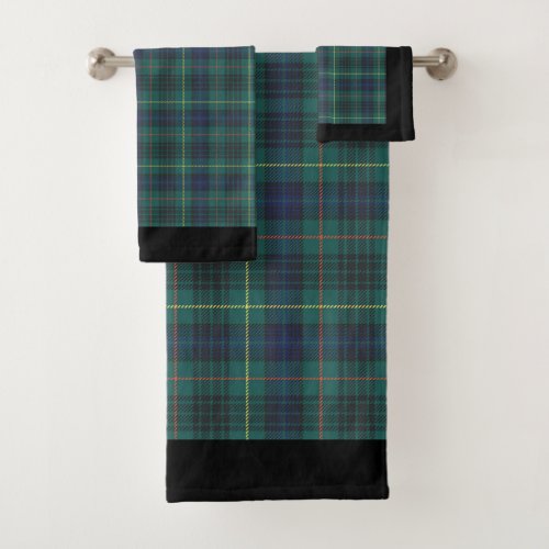 Forest Green Plaid Bath Towel Set