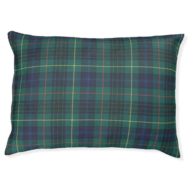 Forest Green Plaid Dog Bed (Front)