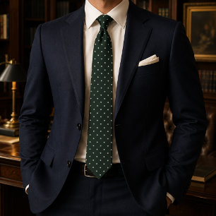 Forest Green Polka Dot Neck Tie