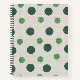 Forest Green Polka Dots Pattern, Green Dotted Notebook
