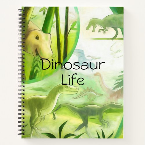 Forest Green Prehistoric Dinosaur Life Notebook