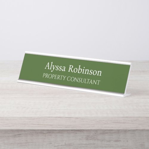 Forest Green Professional Desk Name Plate