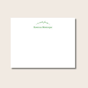 Forest Green Professional Personalized Name Chic Note Card