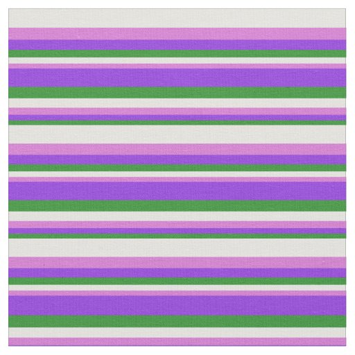 Forest Green, Purple, Orchid & Light Cyan Pattern Fabric