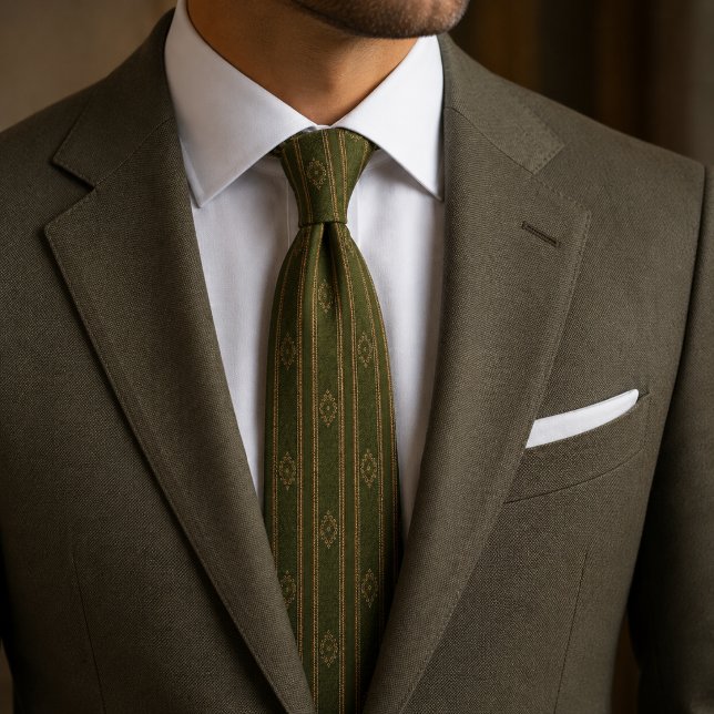 Forest Green Regency Stripe Neck Tie (Creator Uploaded)