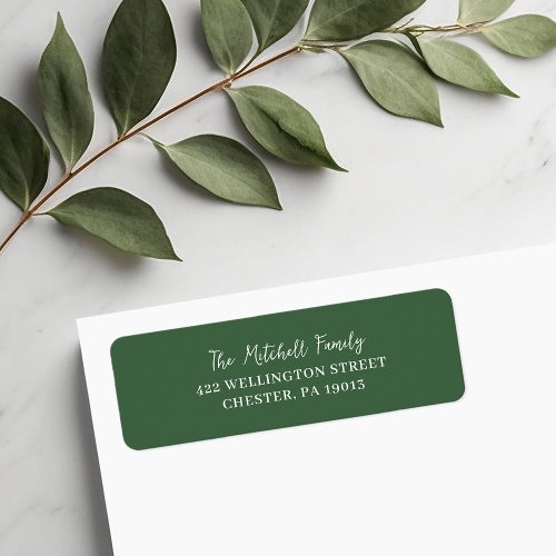 Forest Green Return Address Label