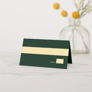 Forest Green Rustic Gold Circle Ampersand Wedding Place Card