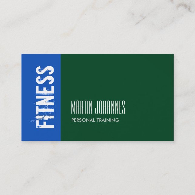 Forest Green Sapphire Blue Trainer Business Card (Front)
