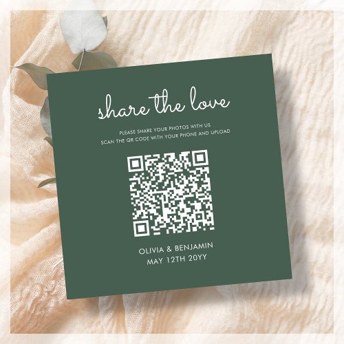 Forest Green  Share The Love QR Code Enclosure Card