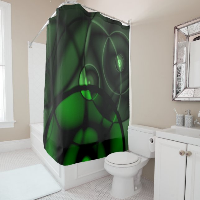 Forest Green Shower Curtain (In Situ)